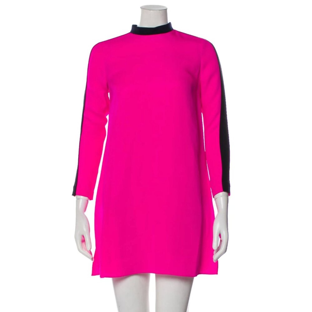 ALC Silk Long Sleeve Mini Dress in Pink and Black | Size US 2 / XS